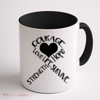 Gold Ribbon Of Words Tribute Coffee Mug thumb 1