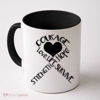 Gold Ribbon Of Words Tribute Coffee Mug thumb 0