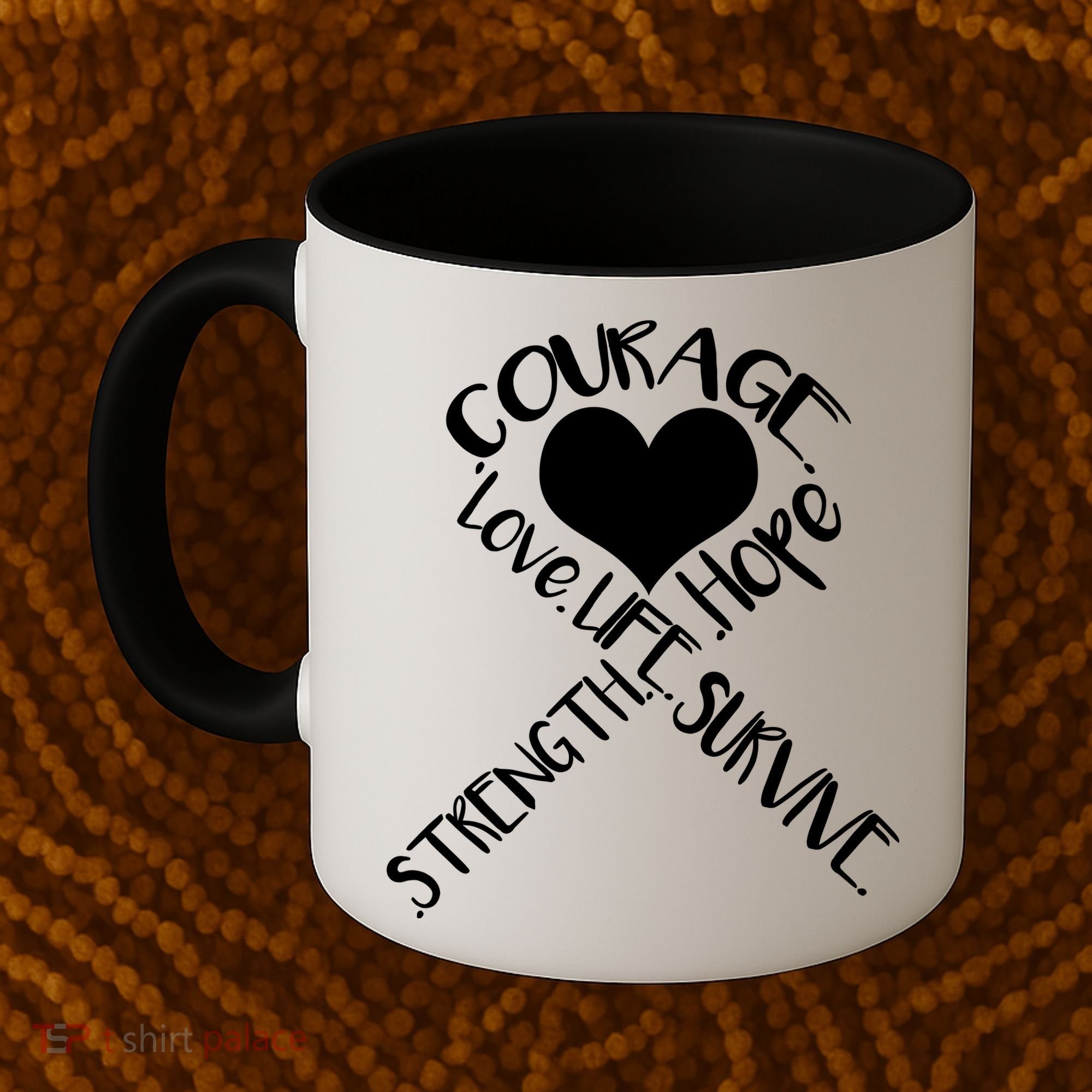 Gold Ribbon Of Words Tribute Coffee Mug