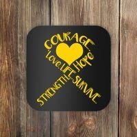 Gold Ribbon Of Words Tribute Coaster thumb 0