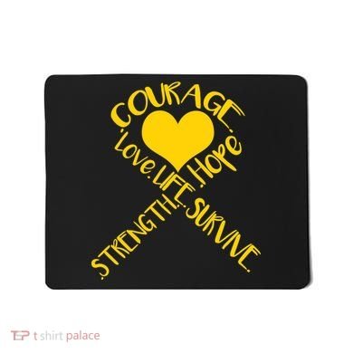 Gold Ribbon Of Words Tribute Mousepad