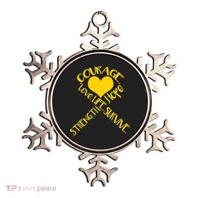 Gold Ribbon Of Words Tribute Ornament