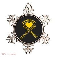 Gold Ribbon Of Words Tribute Ornament thumb 0
