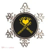 Gold Ribbon Of Words Tribute Ornament thumb 0