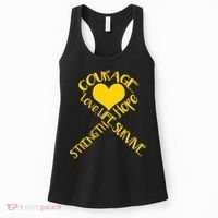 Gold Ribbon Of Words Tribute Women's Tank Top thumb 0