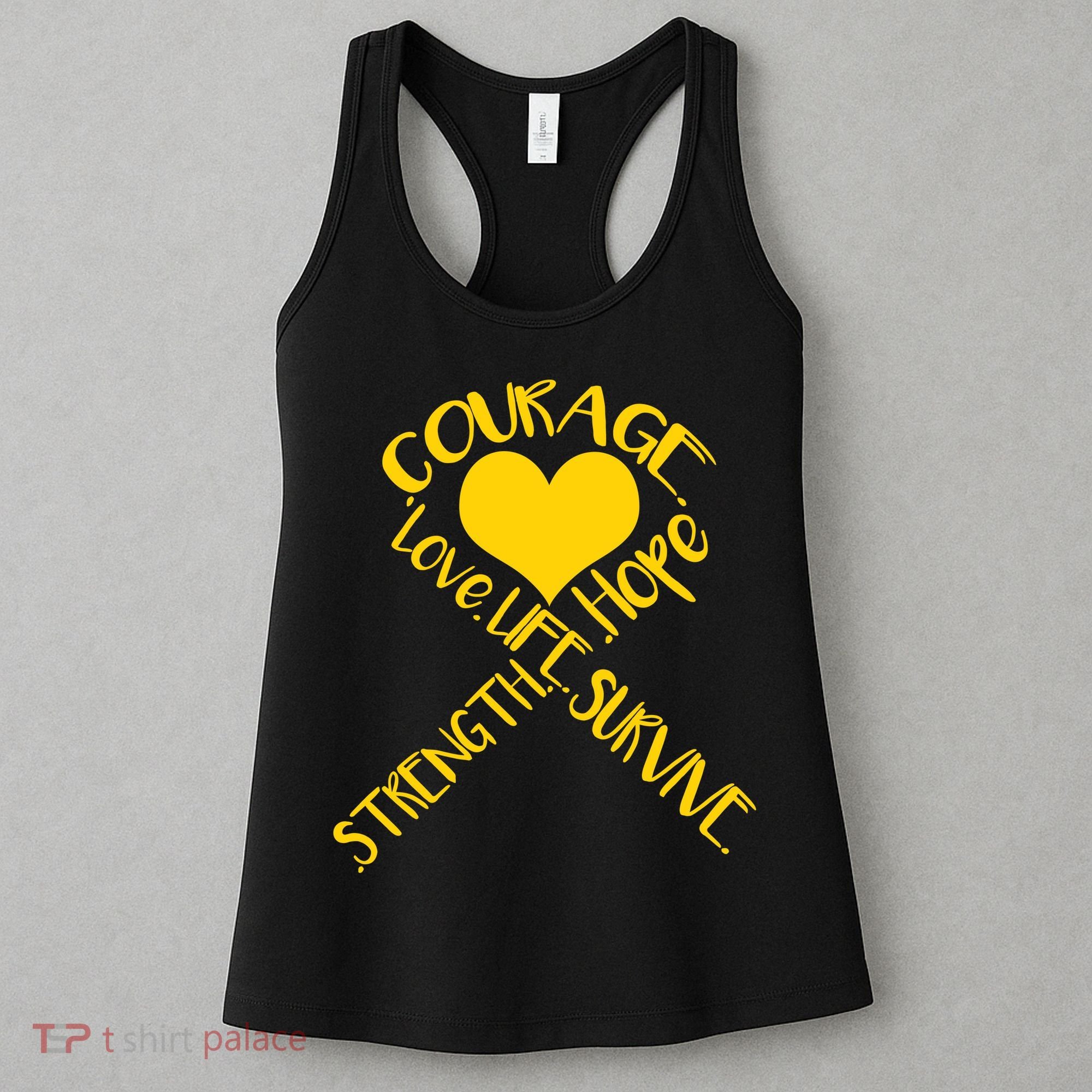 Gold Ribbon Of Words Tribute Women's Tank Top
