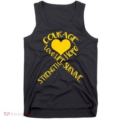 Gold Ribbon Of Words Tribute Tank Top