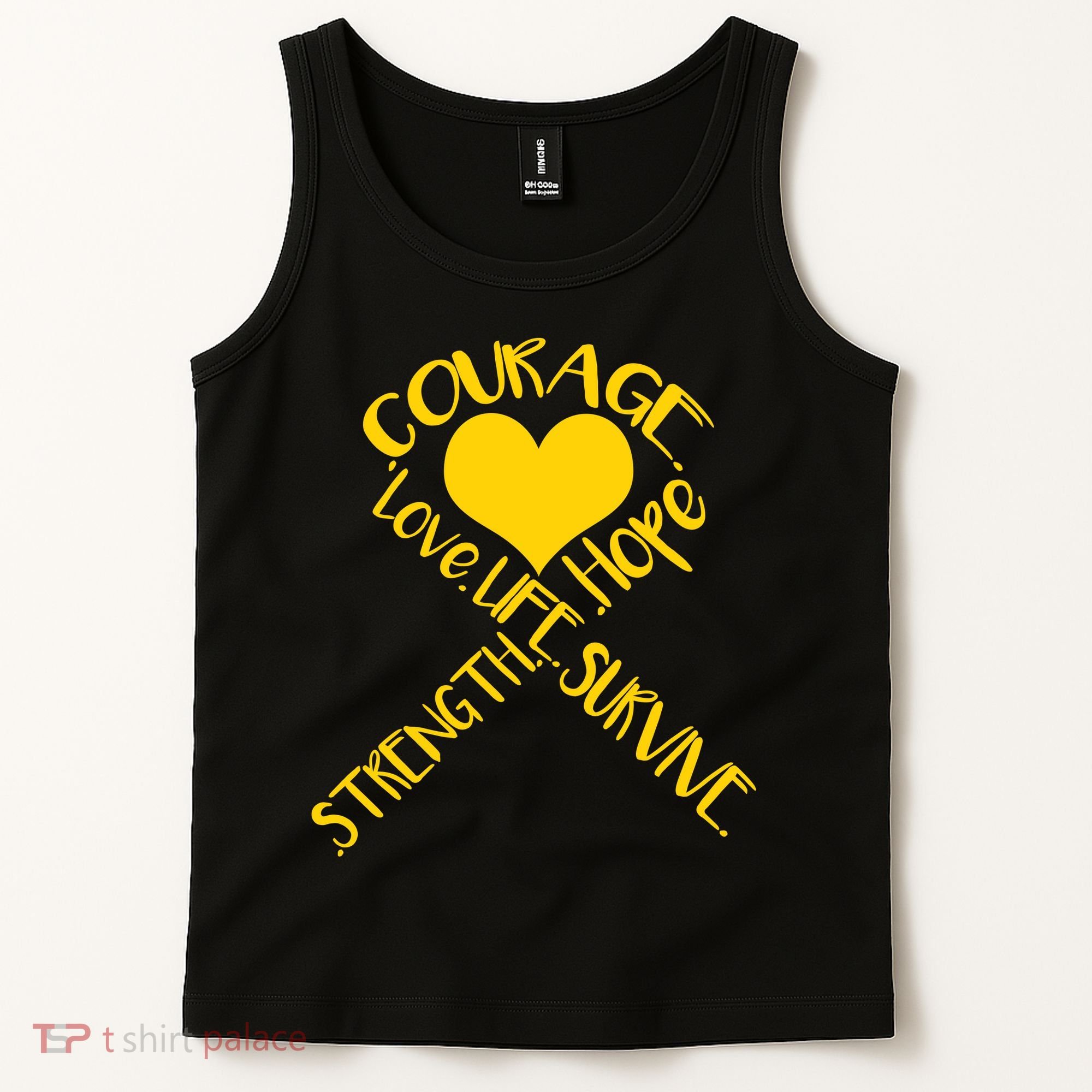 Gold Ribbon Of Words Tribute Tank Top