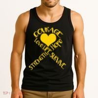 Gold Ribbon Of Words Tribute Tank Top thumb 3