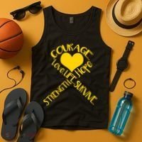 Gold Ribbon Of Words Tribute Tank Top thumb 4