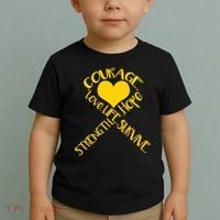 Gold Ribbon Of Words Tribute Toddler T-Shirt thumb 2