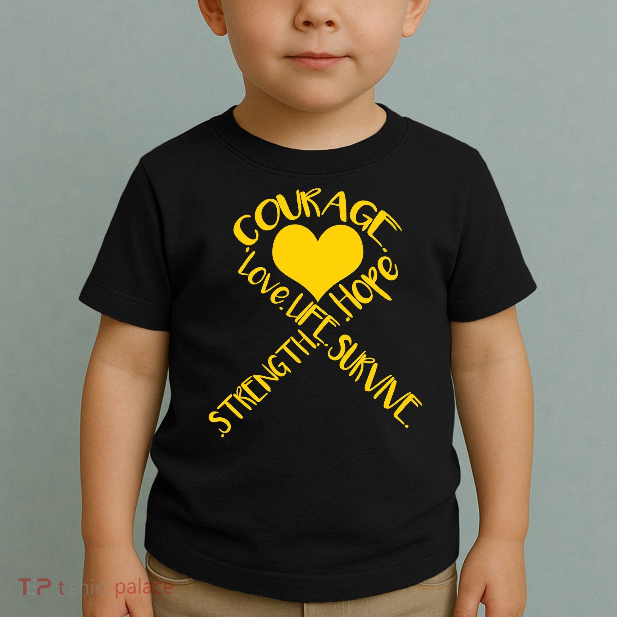Gold Ribbon Of Words Tribute Toddler T-Shirt