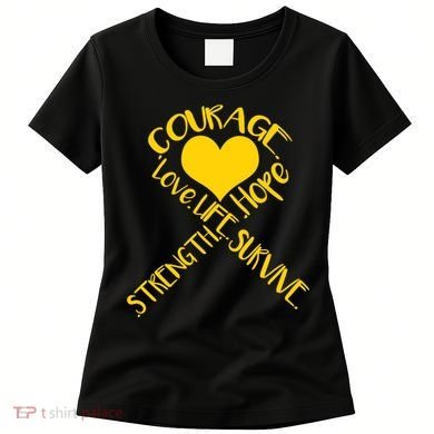 Gold Ribbon Of Words Tribute Women's T-Shirt