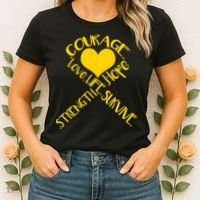 Gold Ribbon Of Words Tribute Women's T-Shirt thumb 2