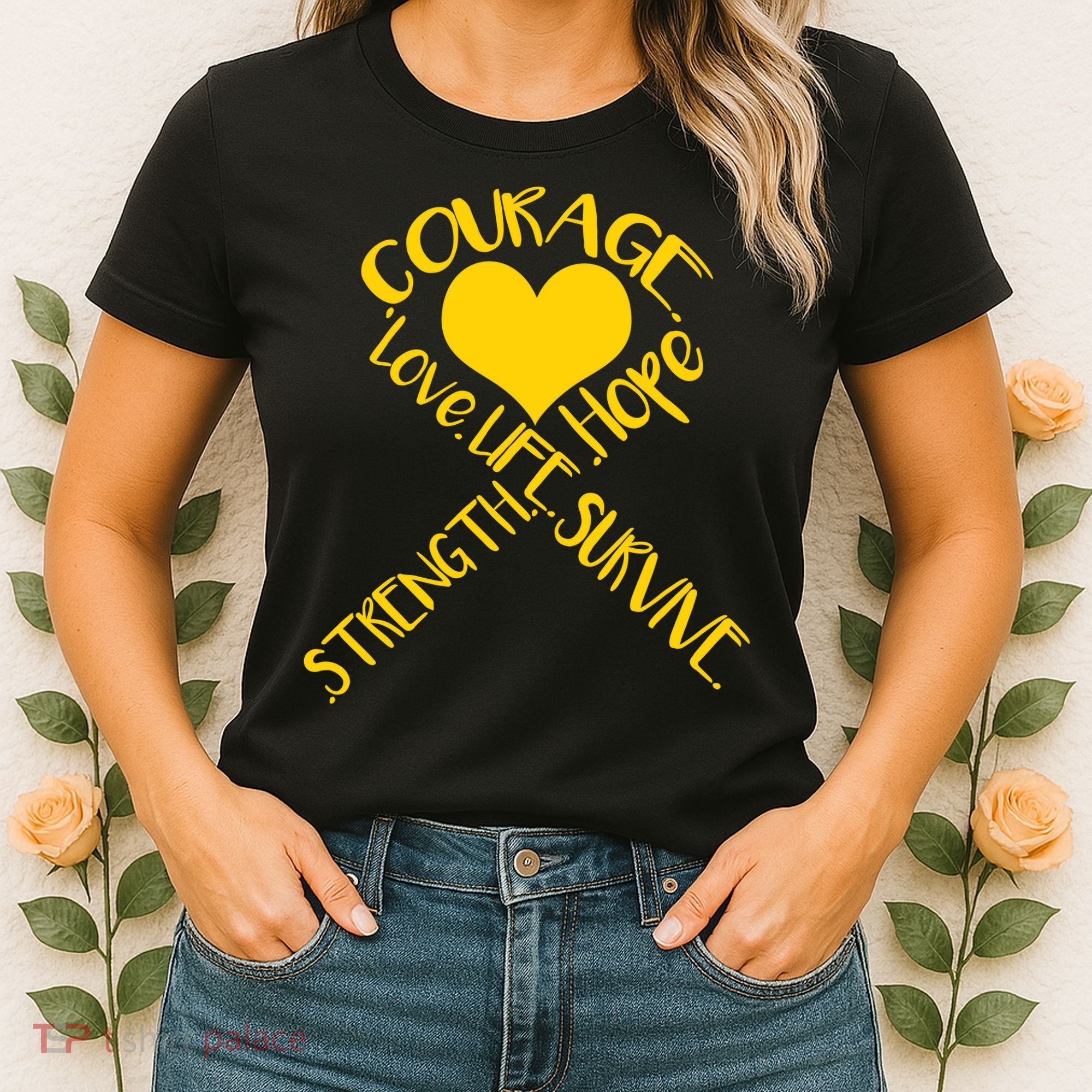 Gold Ribbon Of Words Tribute Women's T-Shirt