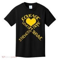 Gold Ribbon Of Words Tribute Kids T-Shirt thumb 0