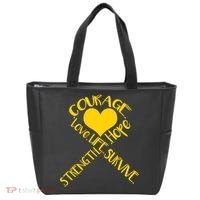 Gold Ribbon Of Words Tribute Tote Bag thumb 0