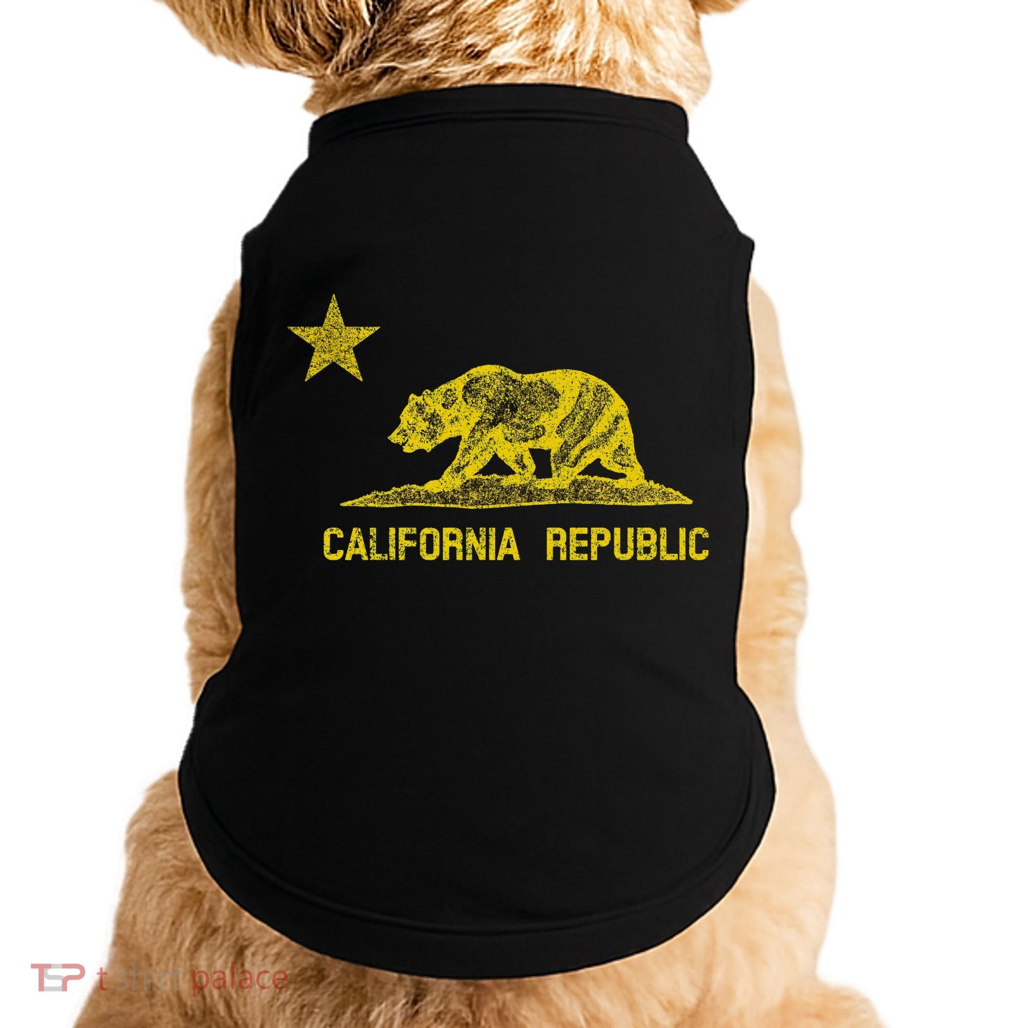 Golden California Republic Bear Flag Doggie Tank