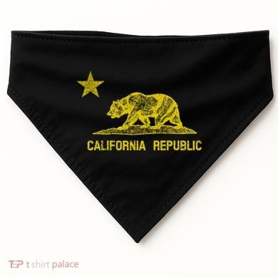 Golden California Republic Bear Flag USA-Made Doggie Bandana