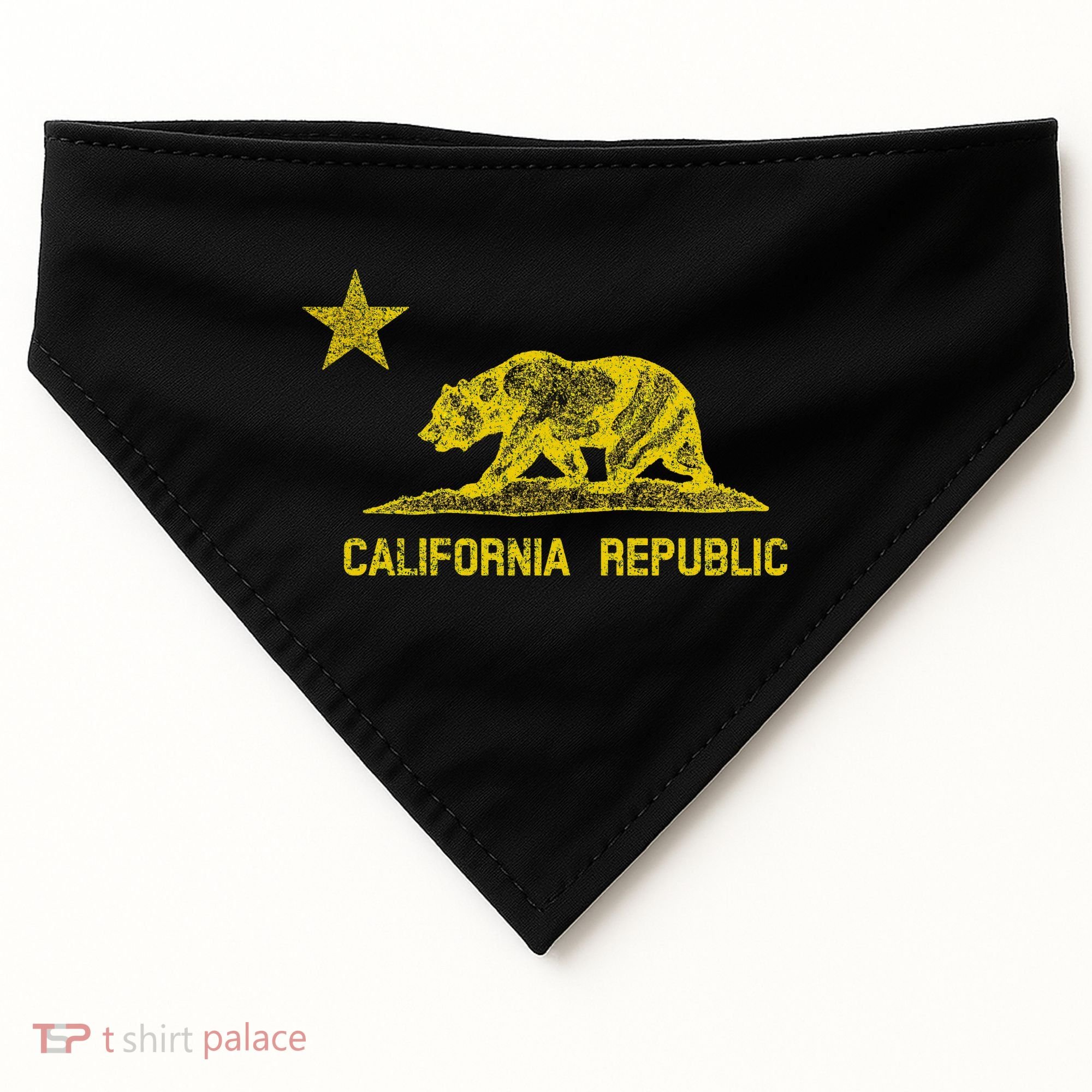 Golden California Republic Bear Flag USA-Made Doggie Bandana