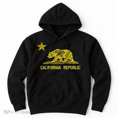 Golden California Republic Bear Flag Hoodie