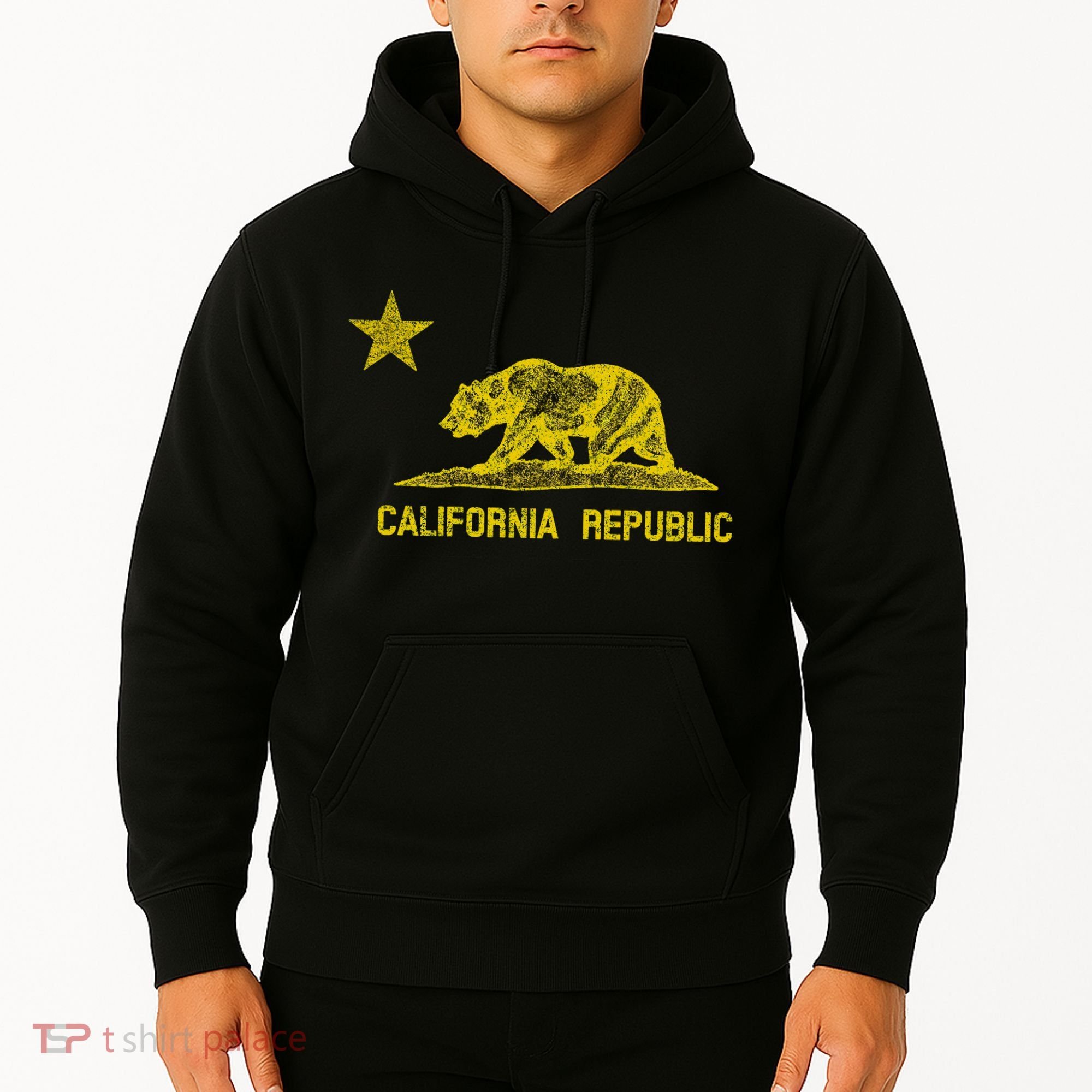 Golden California Republic Bear Flag Hoodie