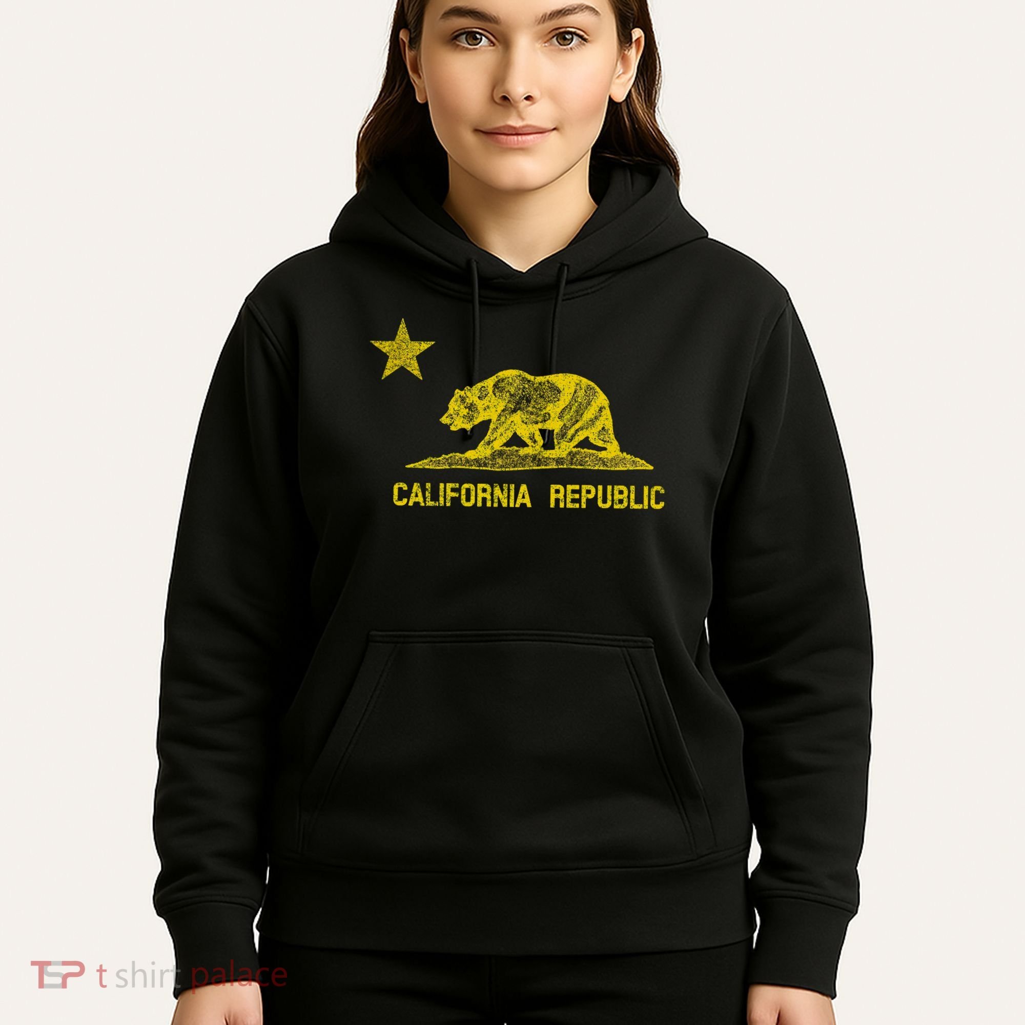 Golden California Republic Bear Flag Hoodie