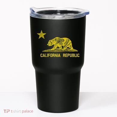 Golden California Republic Bear Flag Tumbler