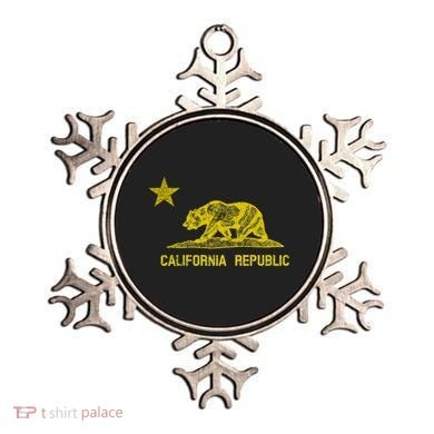 Golden California Republic Bear Flag Ornament