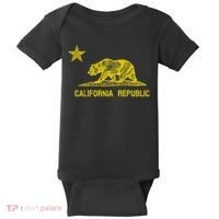 Golden California Republic Bear Flag Baby Bodysuit thumb 0