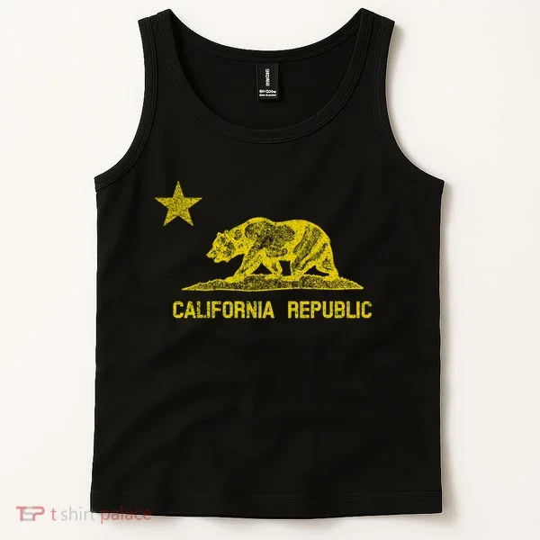 Golden California Republic Bear Flag Tank Top