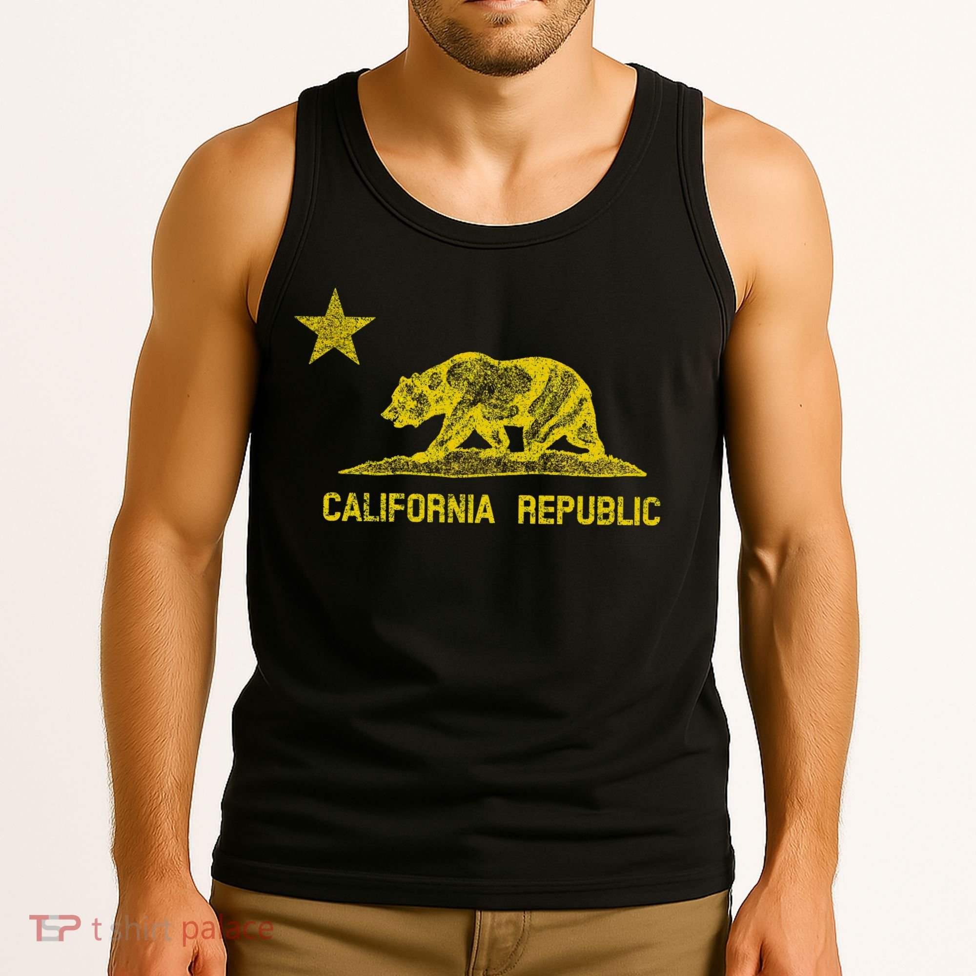 Golden California Republic Bear Flag Tank Top