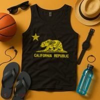Golden California Republic Bear Flag Tank Top thumb 4