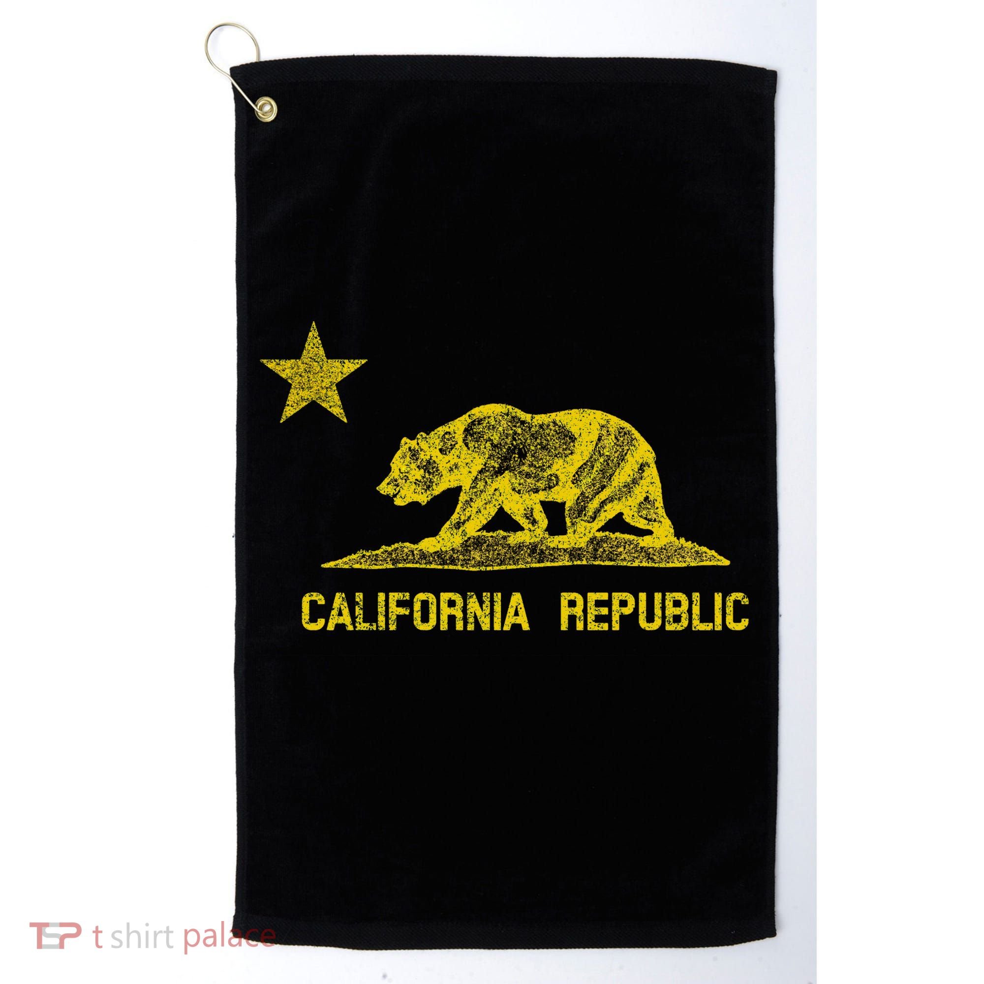 Golden California Republic Bear Flag Golf Towel