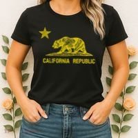 Golden California Republic Bear Flag Women's T-Shirt thumb 2
