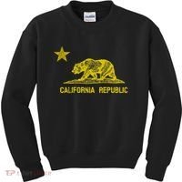 Golden California Republic Bear Flag Kids Sweatshirt thumb 0