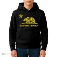 Golden California Republic Bear Flag Kids Hoodie thumb 4