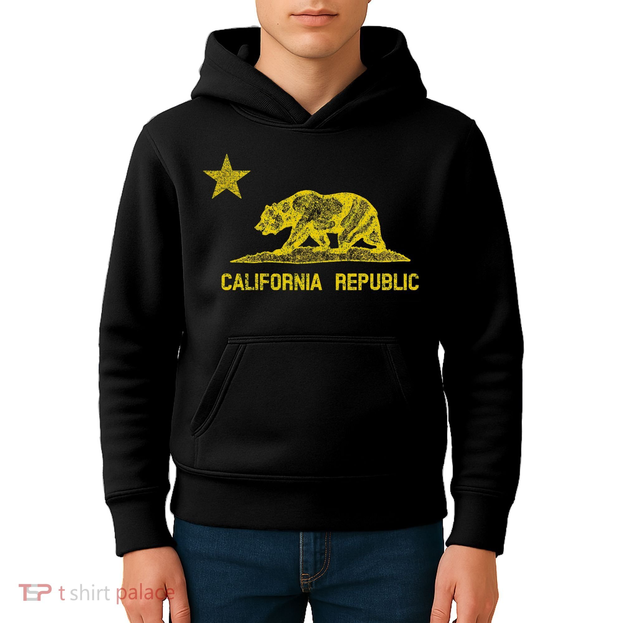 Golden California Republic Bear Flag Kids Hoodie