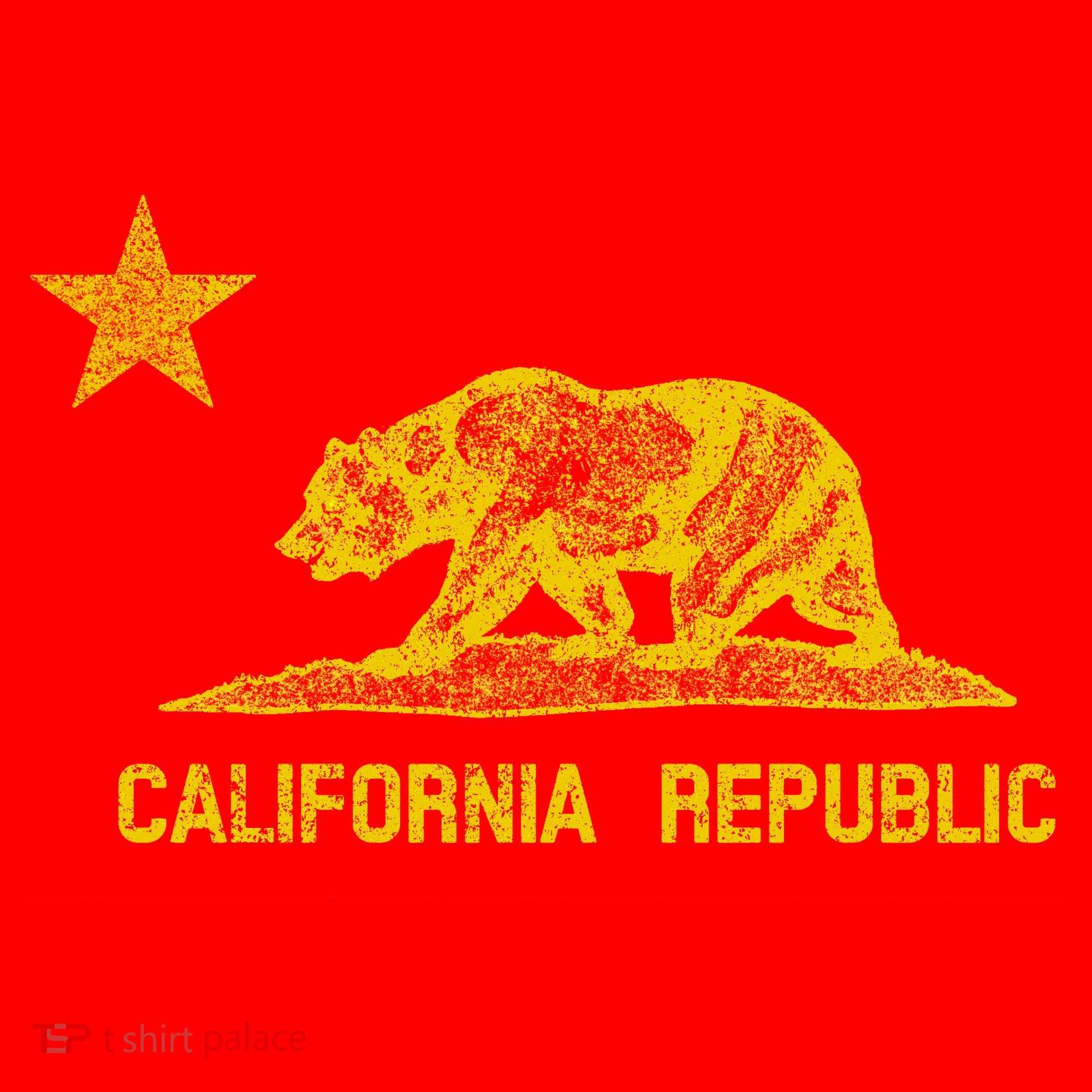 Golden California Republic Bear Flag Santa Hat
