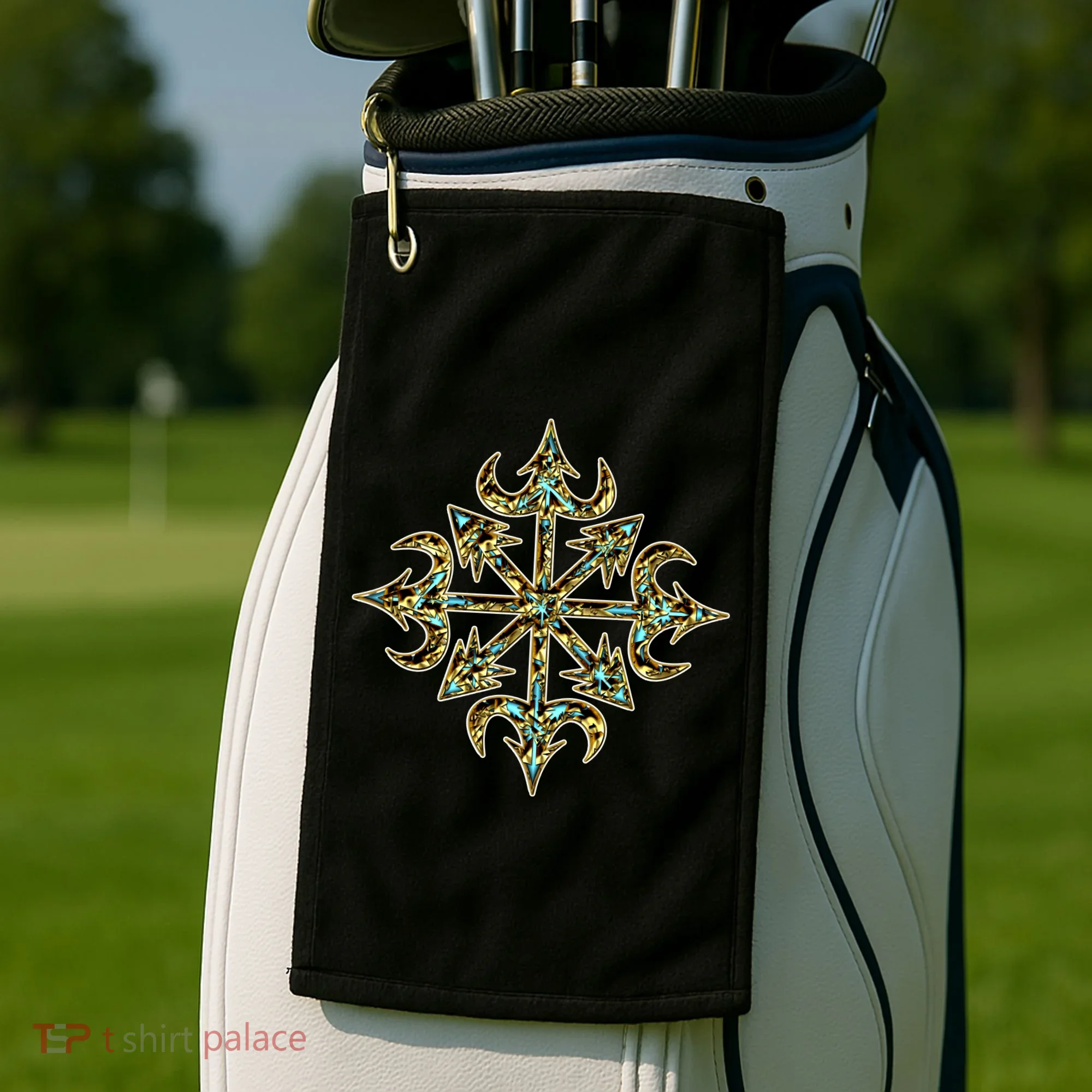 Golden Chaos Star Golf Towel