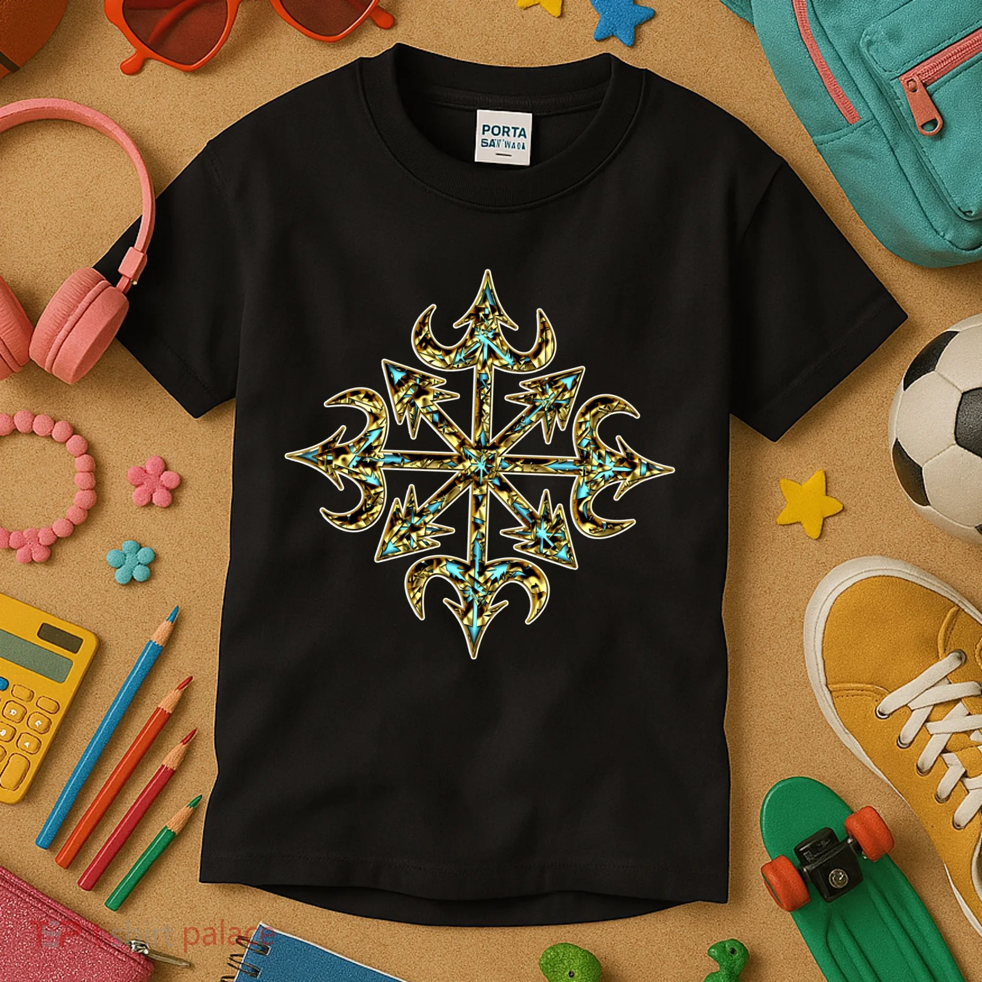 Golden Chaos Star Kids T-Shirt