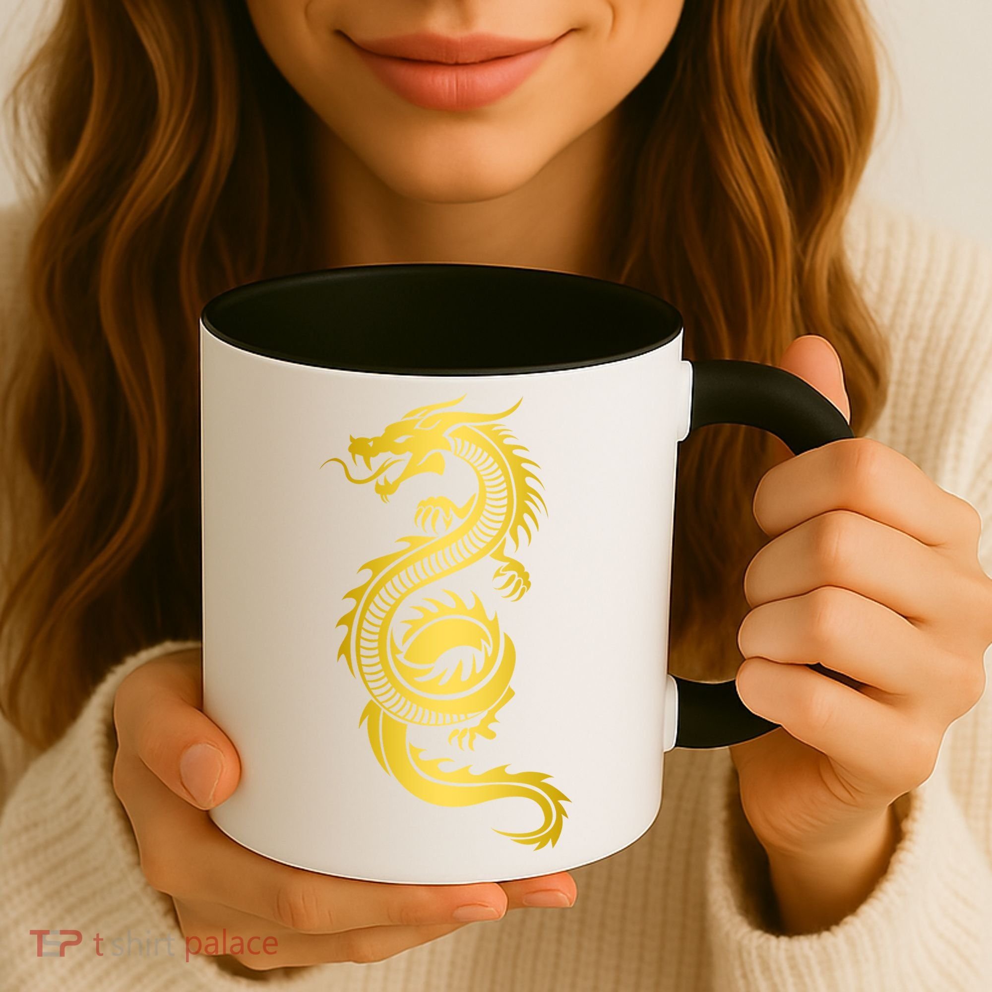 Golden Chinese Dragon Coffee Mug