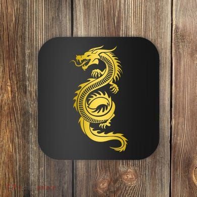 Golden Chinese Dragon Coaster