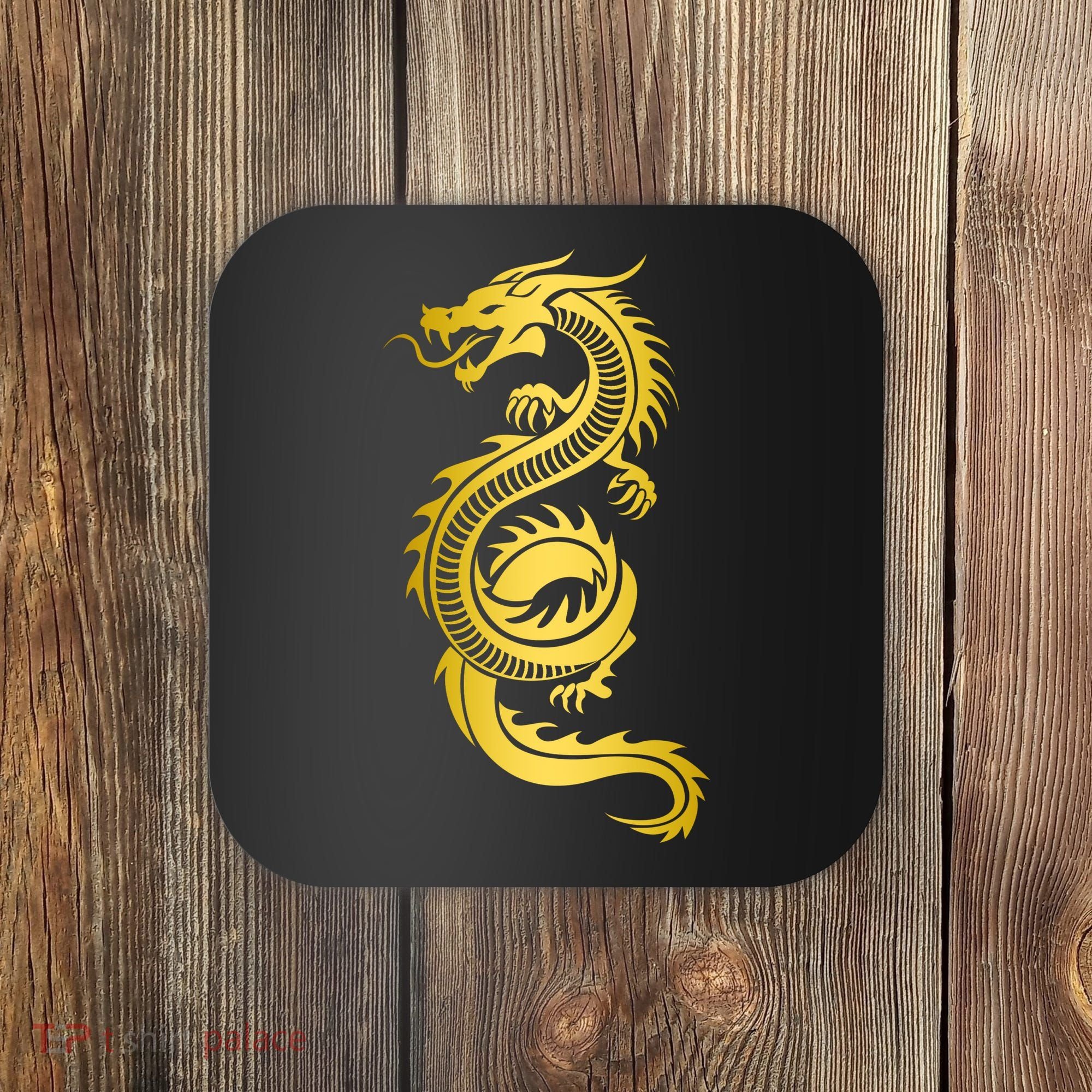 Golden Chinese Dragon Coaster