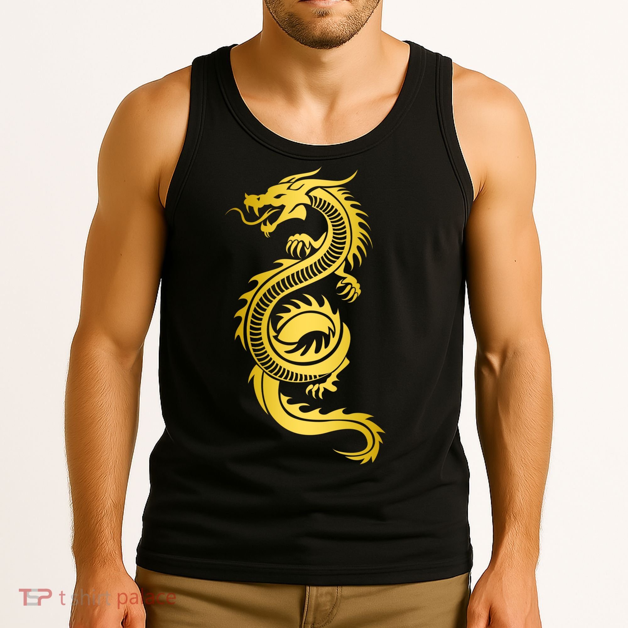 Golden Chinese Dragon Tank Top