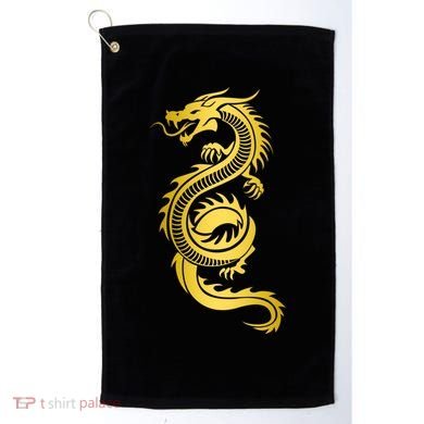 Golden Chinese Dragon Golf Towel