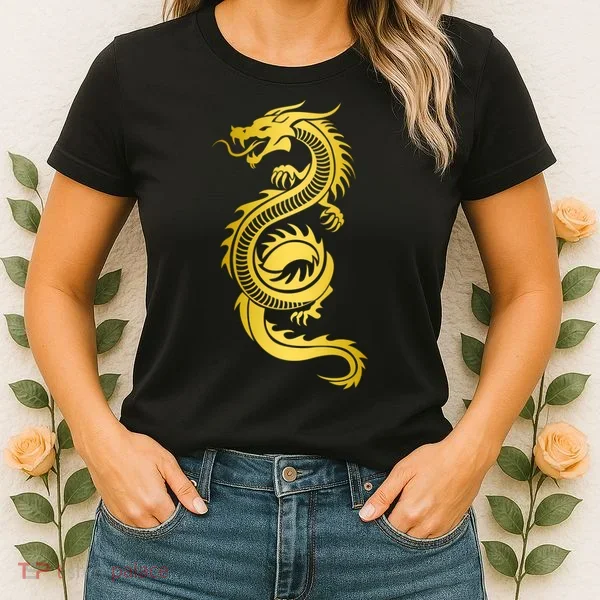 Golden Chinese Dragon Women's T-Shirt