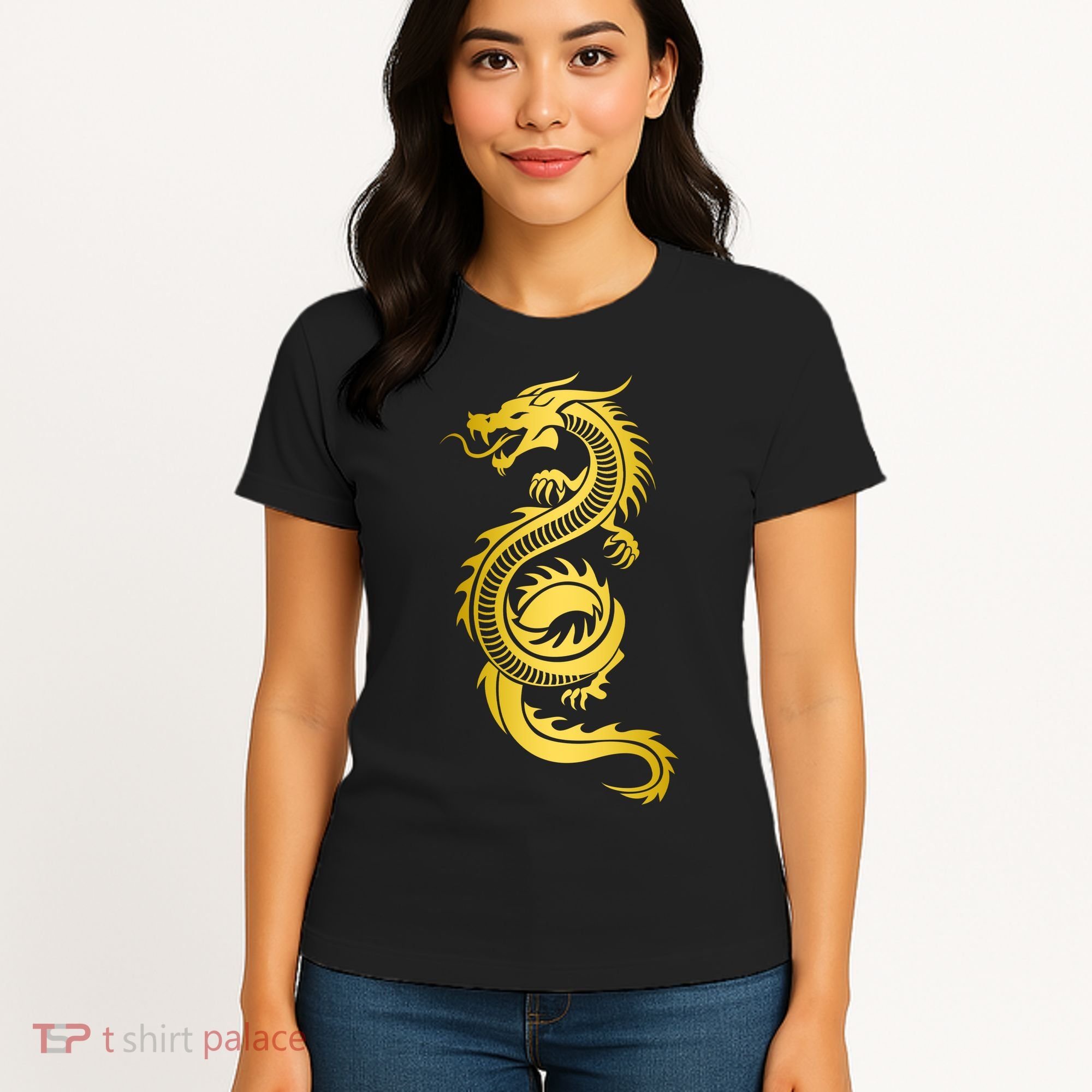 Golden Chinese Dragon Women's T-Shirt