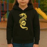 Golden Chinese Dragon Kids Hoodie thumb 3