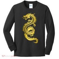 Golden Chinese Dragon Kids Long Sleeve Shirt thumb 0